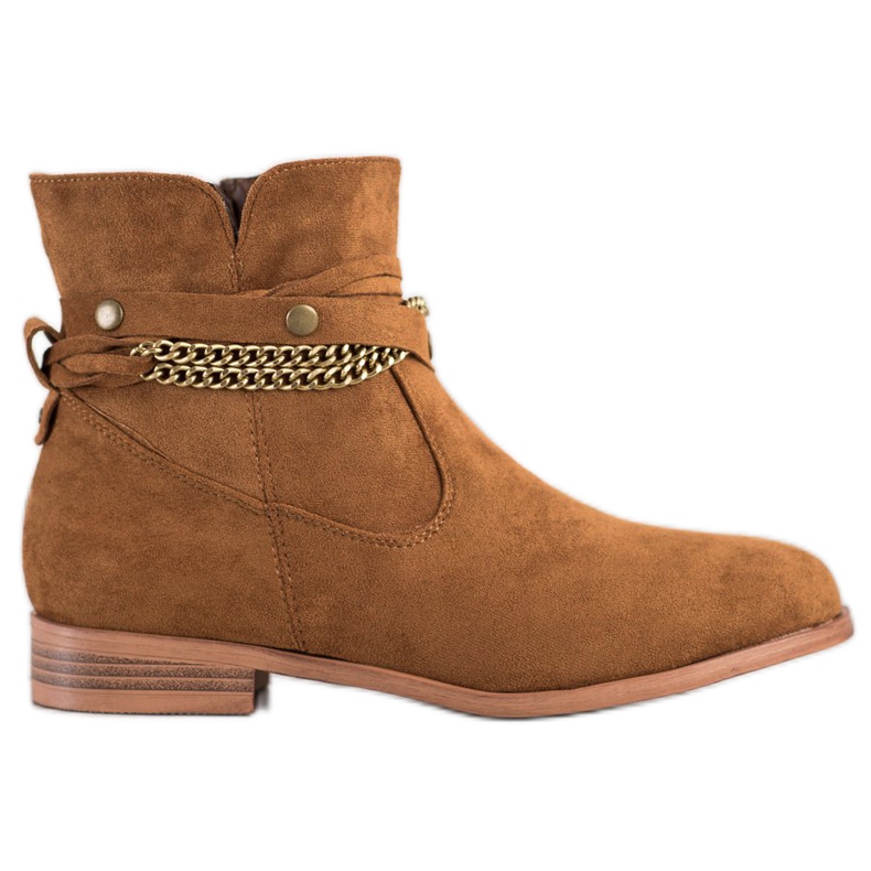 Cm Paris Kowbojki Z Ozdobnym Łańcuszkiem brązowe