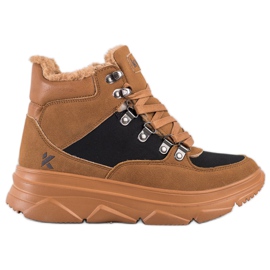 Kylie Lekkie Trapery Na Platformie brązowe