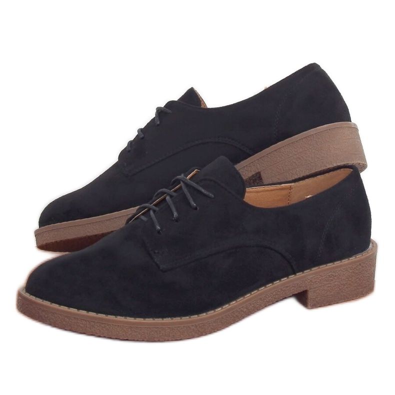 Mokasyny sznurowane czarne TU146 Black