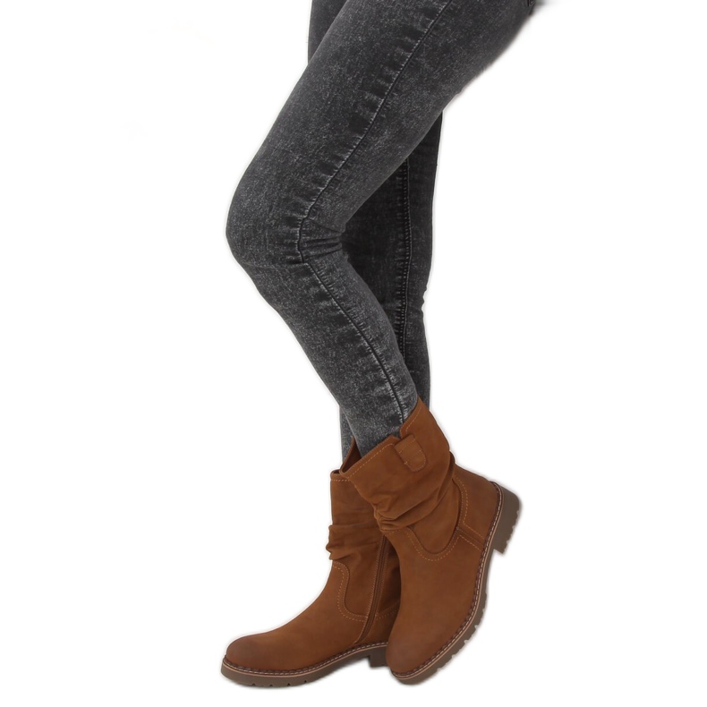 Botki damskie camel 6981 Camel brązowe żółte