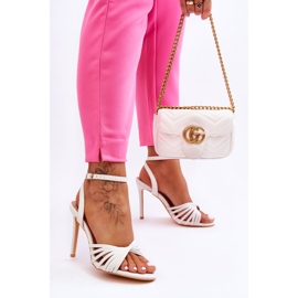 Damskie Sandały Na Szpilce Białe My Darling 1