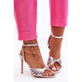 Damskie Sandały Na Szpilce Srebrne My Darling srebrny 1