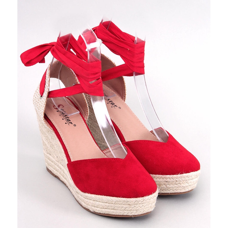 Espadryle na koturnie Francis Red czerwone 1
