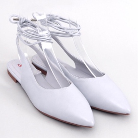 Baleriny z odkrytą piętą wiązane Jody Grey szare 1