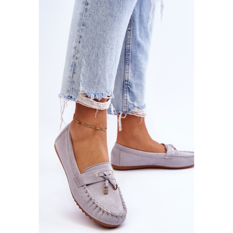 PS1 Klasyczne Zamszowe Mokasyny Szare Good Time 2