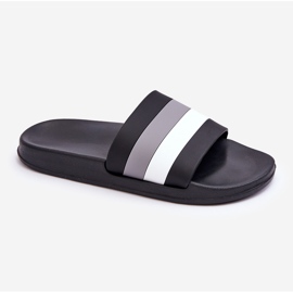 Damskie Klapki W Paski Czarne Vision 1