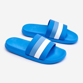 Damskie Klapki W Paski Niebieskie Vision 2