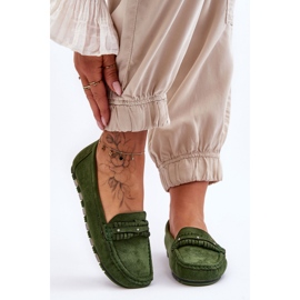 PG1 Damskie Zamszowe Mokasyny Zielone Clorie 2