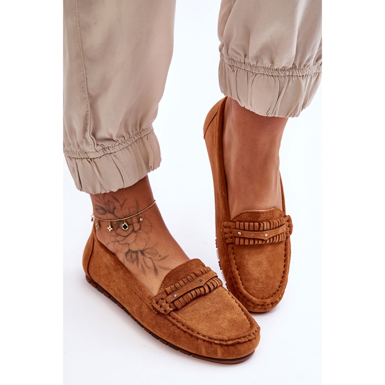 PG1 Damskie Zamszowe Mokasyny Camel Clorie brązowe 1