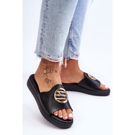 Damskie Klapki Z Ozdobą Czarne Secrets 2