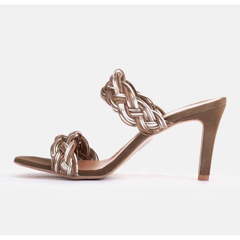 Marco Shoes Sandały z plecionymi paskami zielone 2