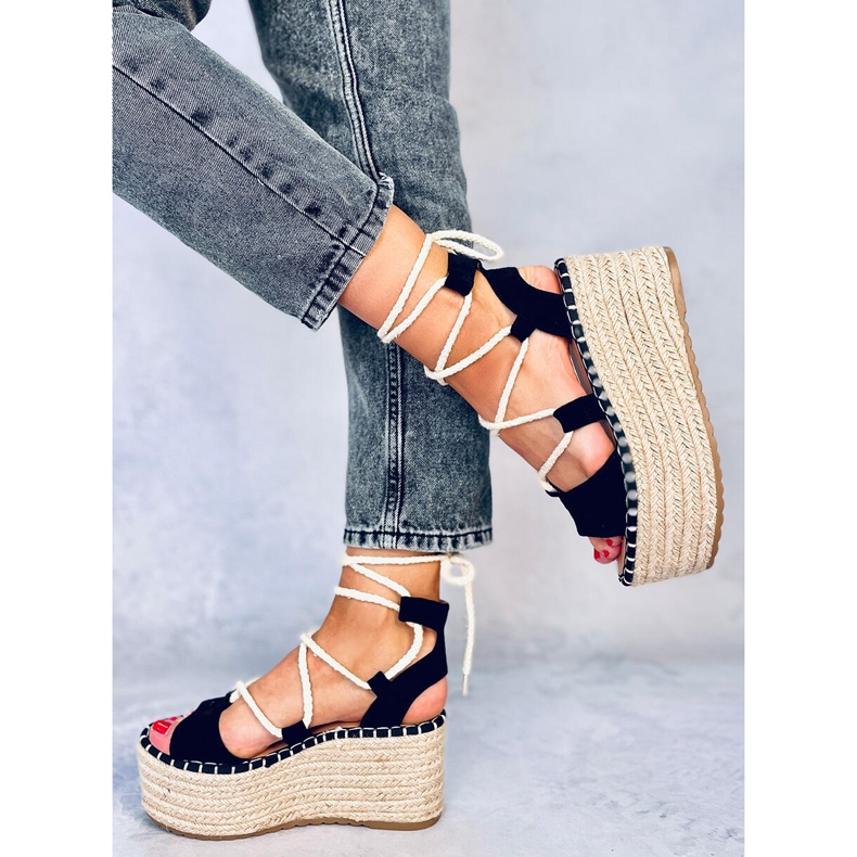Espadryle na koturnie Marge Black czarne 2