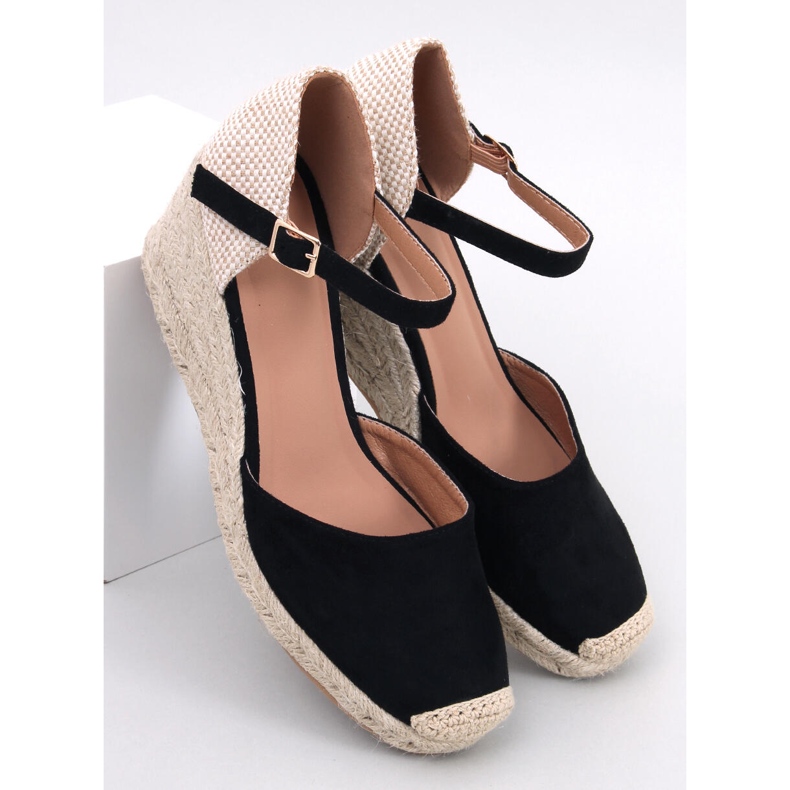Espadryle na koturnie Platten Black czarne 1