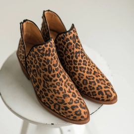 Marco Shoes Botki z naturalnej skóry z wycięciem litery V 1954B-634-1 brązowe 2