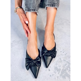 Baleriny z odkrytą piętą Loon Black czarne 1