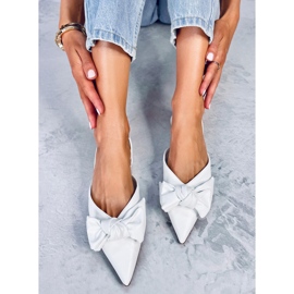 Baleriny z odkrytą piętą Loon White białe 2