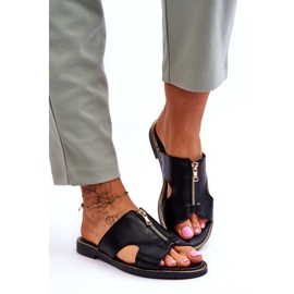 Lemar Damskie Klapki Z Ozdobnym Zamkiem Czarne Clarence 2