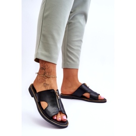 Lemar Damskie Klapki Z Ozdobnym Zamkiem Czarne Clarence 1