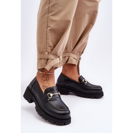 PS1 Damskie Klasyczne Mokasyny Na Platformie Czarne Miracle 1