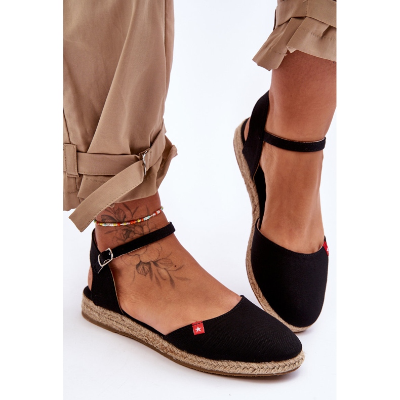 Damskie Espadryle Na Platformie Big Star FF274526 Czarne 2