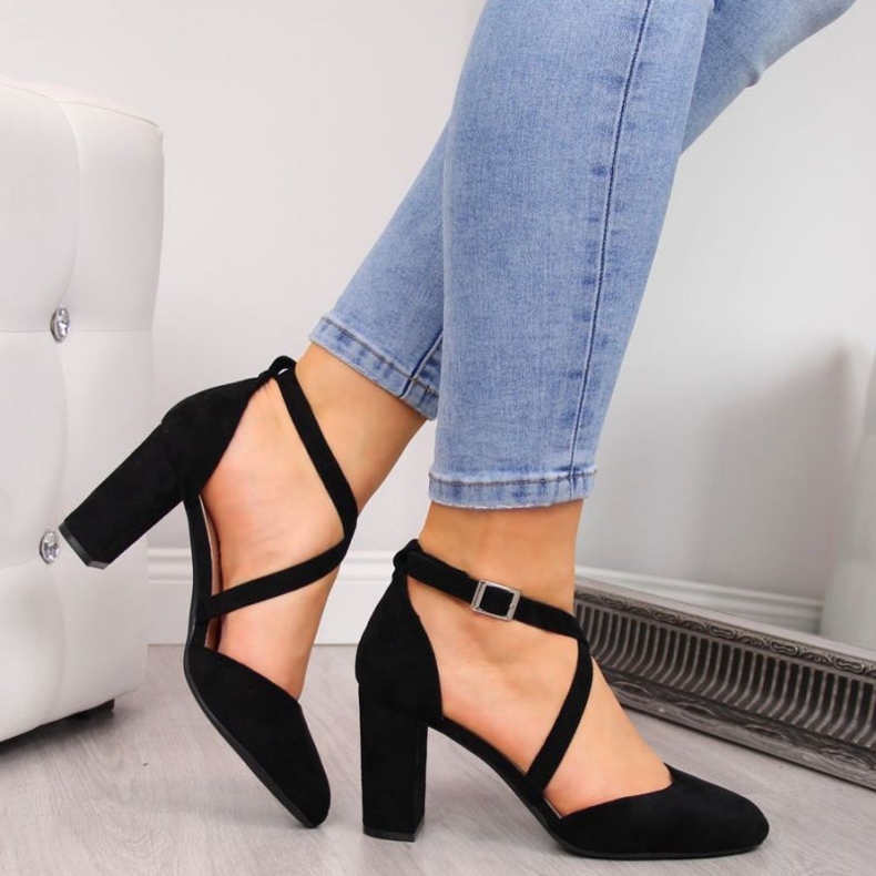 Sandały na słupku Sergio Leone W SK248A czarne 1