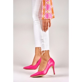 Różowe szpilki z ekoskóry 2