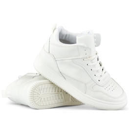 Białe sneakersy damskie nad kostkę 7