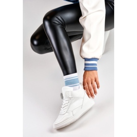 Białe sneakersy damskie nad kostkę 4