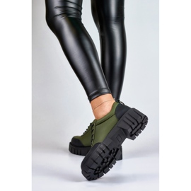 Ciemnozielone półbuty z ekoskóry 2