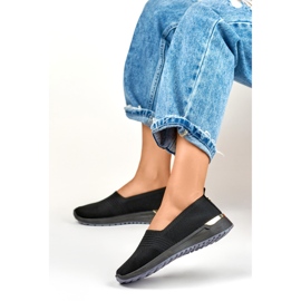 Wygodne elastyczne buty damskie na co dzień czarne 6