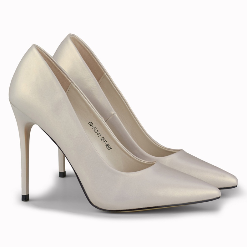 Wysokie matowe srebrne szpilki Fansy srebrny 1