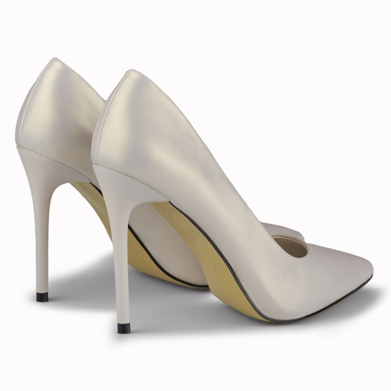 Wysokie matowe srebrne szpilki Fansy srebrny 2