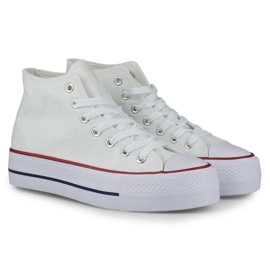 Białe trampki damskie nad kostkę 1