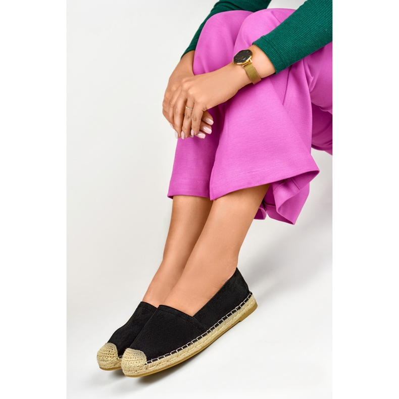 Klasyczne czarne espadryle damskie 1