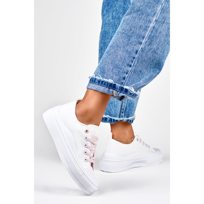 Białe trampki damskie na platformie 1