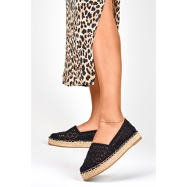 Koronkowe czarne espadryle damskie 2