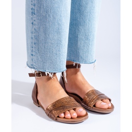 Brązowe sandały damskie Daszyński 2