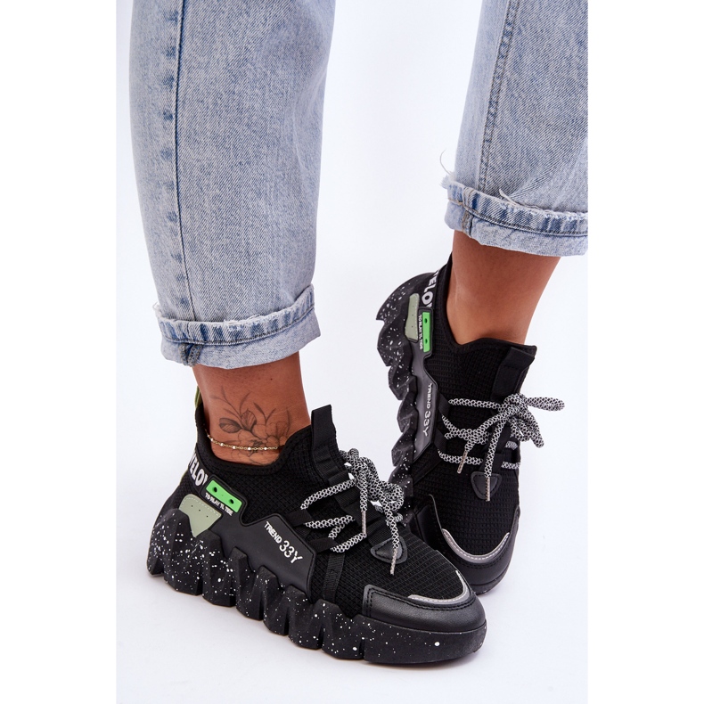 PS1 Wsuwane Modne Sneakersy Czarne Evolution 1