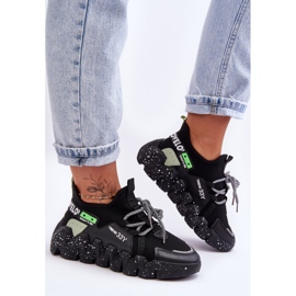 PS1 Wsuwane Modne Sneakersy Czarne Evolution 2