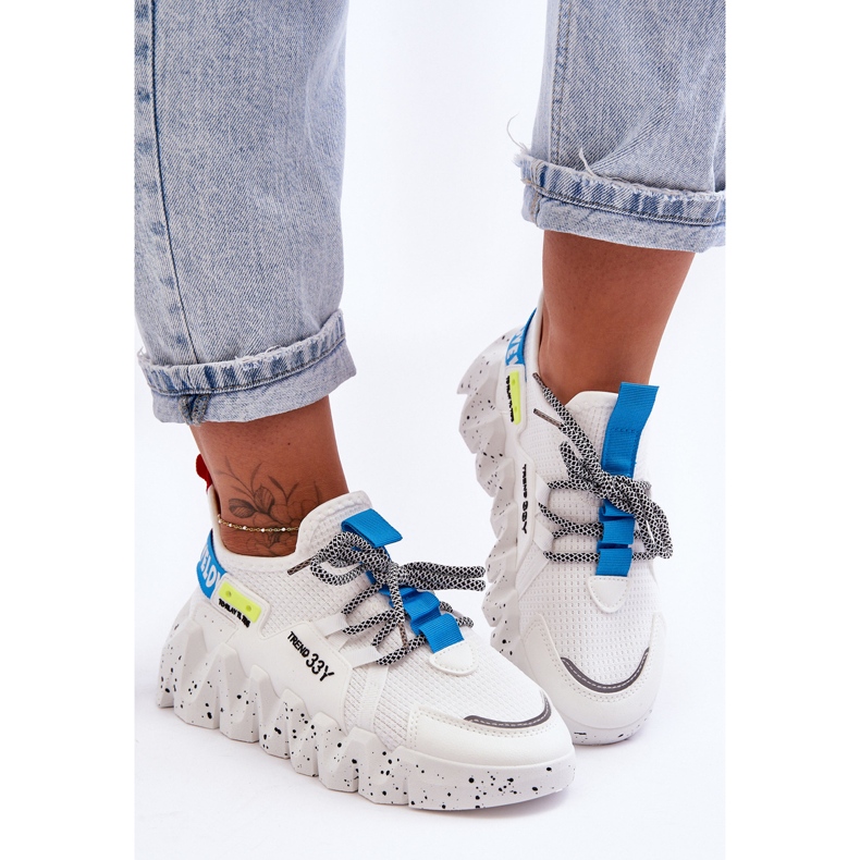 PS1 Wsuwane Modne Sneakersy Białe Evolution 1