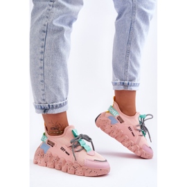 PS1 Wsuwane Modne Sneakersy Jasnoróżowe Evolution 2