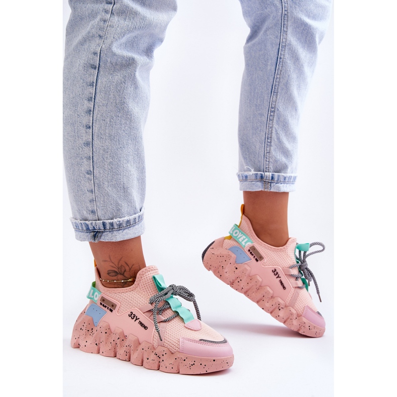 PS1 Wsuwane Modne Sneakersy Jasnoróżowe Evolution 2