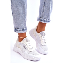 Damskie Materiałowe Buty Sportowe Memory Foam System Big Star LL274A064 Białe 5