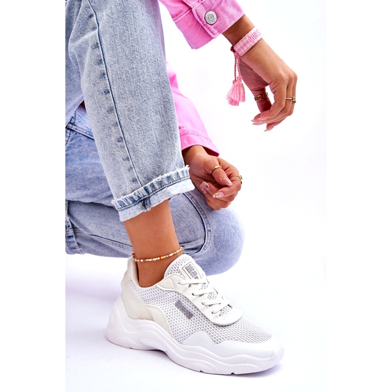 Damskie Materiałowe Buty Sportowe Memory Foam System Big Star LL274A064 Białe 6