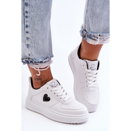 FJ1 Klasyczne Buty Sportowe Z Serduszkiem Biało-Czarne Amore białe 1