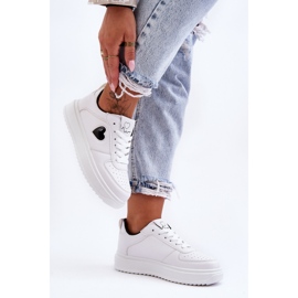 FJ1 Klasyczne Buty Sportowe Z Serduszkiem Biało-Czarne Amore białe 2