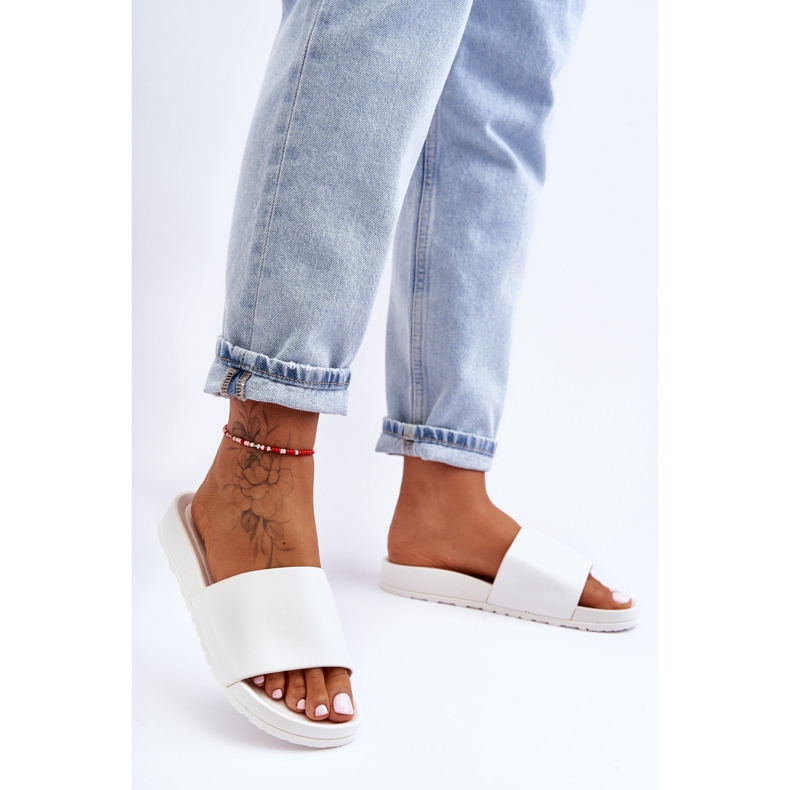 Klasyczne Damskie Klapki Białe Rolien 1