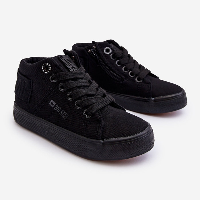 Dziecięce Klasyczne Wysokie Trampki Big Star LL374001 Czarne 1