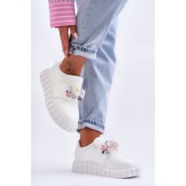 PS1 Modne Wsuwane Buty Sportowe Półbuty Z Ozdobą Białe Desire 1