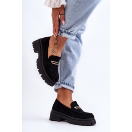 PS1 Damskie Zamszowe Wsuwane Mokasyny Czarne Pure Love 2